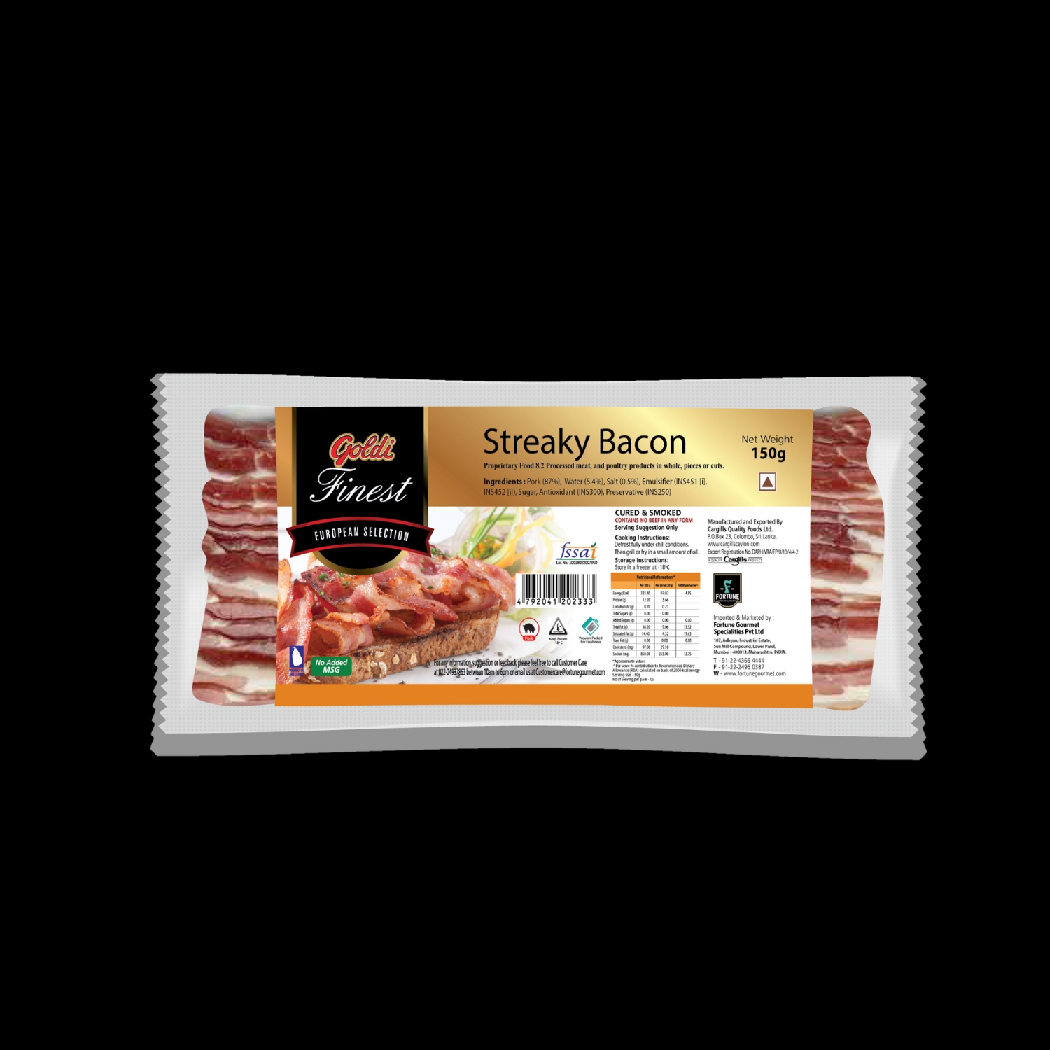 Streaky bacon 150 gm